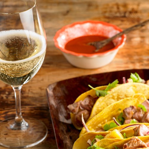 Cava with Tacos