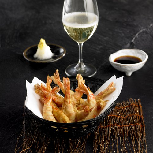 Cava Reserva y Tempura de Gambas Japonesa