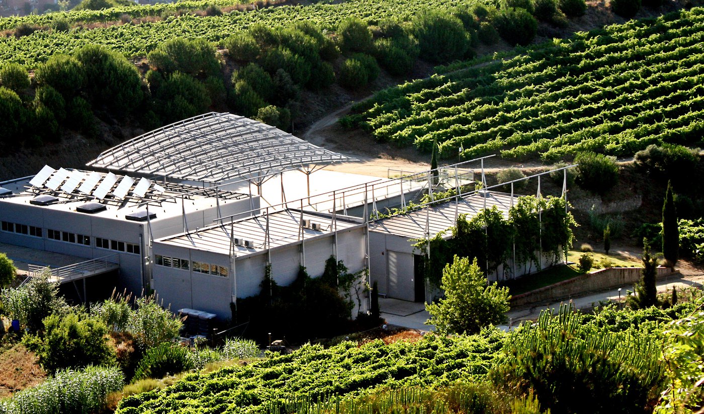 Paneles solares de la bodega Alta Alella