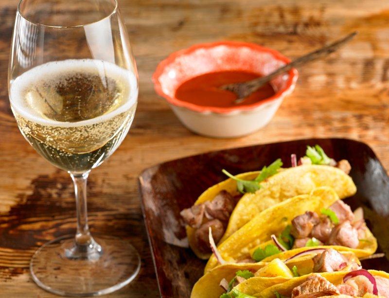 Cava with Tacos